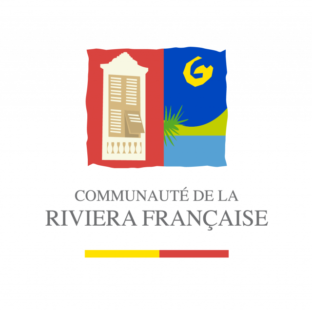 Logo CARF - Communauté d'Agglomération de la Riviera française - texte gris